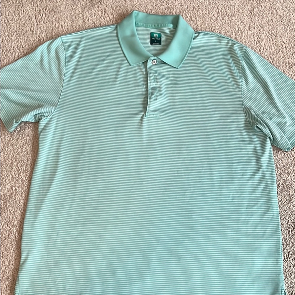 Pro Tour Men's Light Green Golf Polo Shirt Size Large